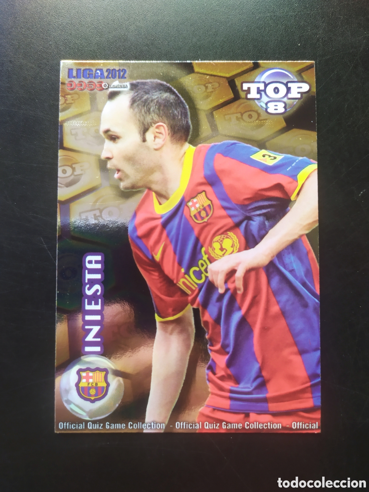 Cromos de f&uacute;tbol: Mundicromo fichas Liga 2011 2012 11 12 Iniesta top brillo dorado n&deg; 604 Barcelona