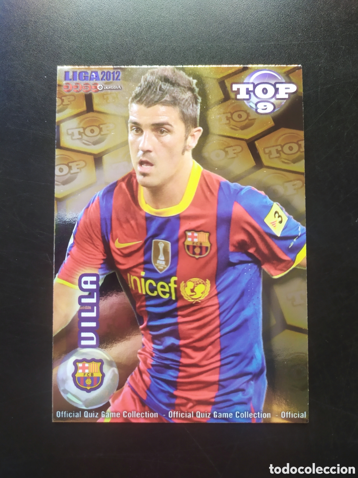 Cromos de f&uacute;tbol: Mundicromo fichas Liga 2011 2012 11 12 Villa top brillo dorado n&deg; 622 Barcelona