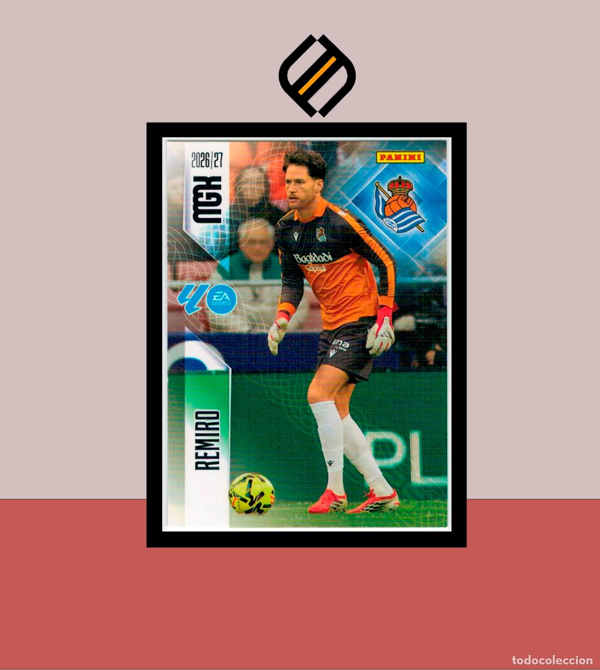 Cromos de f&uacute;tbol: MEGACRACKS 2026 2027 26 27 PANINI N&ordm; 308 REMIRO REAL SOCIEDAD COLECCI&Oacute;N ALB&Uacute;M MGK