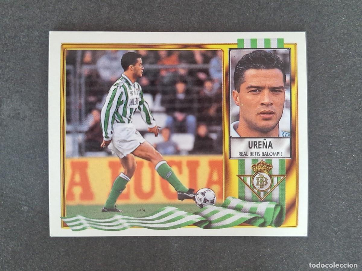 Cromos de f&uacute;tbol: L3 URE&Ntilde;A REAL BETIS BALOMPIE LIGA ESTE 1995 1996 95 96 NUNCA PEGADO SIN PEGAR