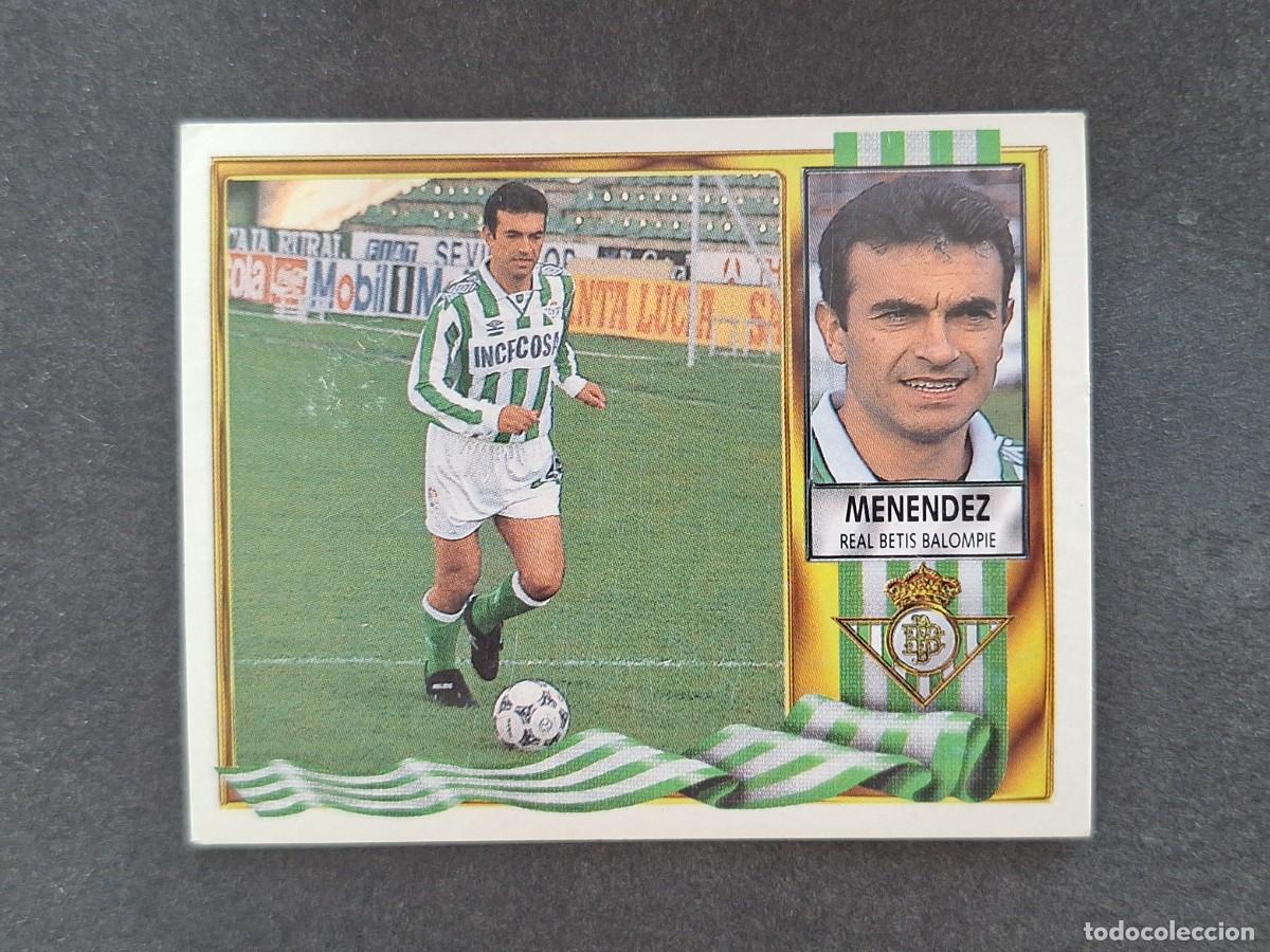 Fu&szlig;ball-Sticker: L3 MENENDEZ REAL BETIS BALOMPIE LIGA ESTE 1995 1996 95 96 NUNCA PEGADO SIN PEGAR
