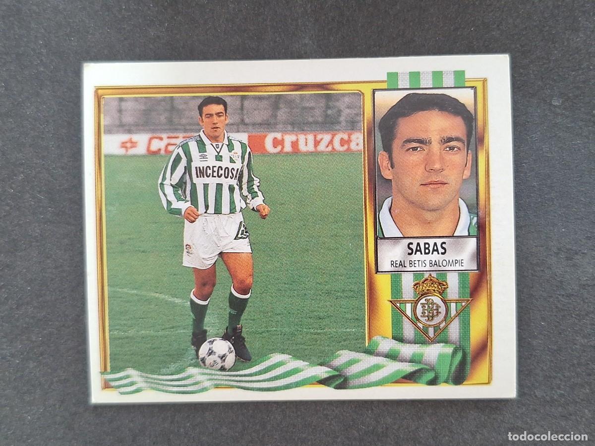 Cromos de f&uacute;tbol: L3 SABAS REAL BETIS BALOMPIE LIGA ESTE 1995 1996 95 96 NUNCA PEGADO SIN PEGAR