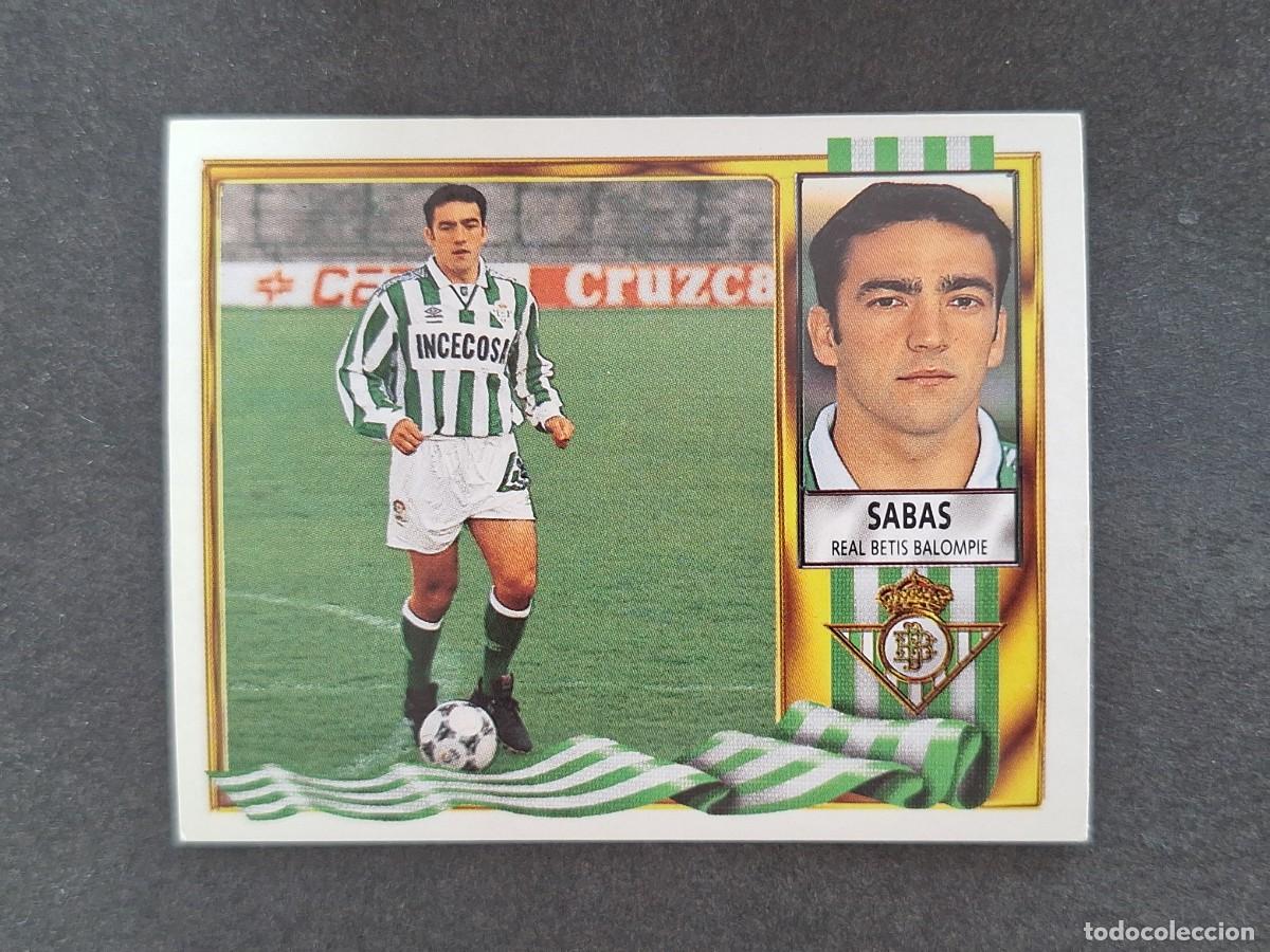 Cromos de f&uacute;tbol: L3 SABAS REAL BETIS BALOMPIE LIGA ESTE 1995 1996 95 96 NUNCA PEGADO SIN PEGAR