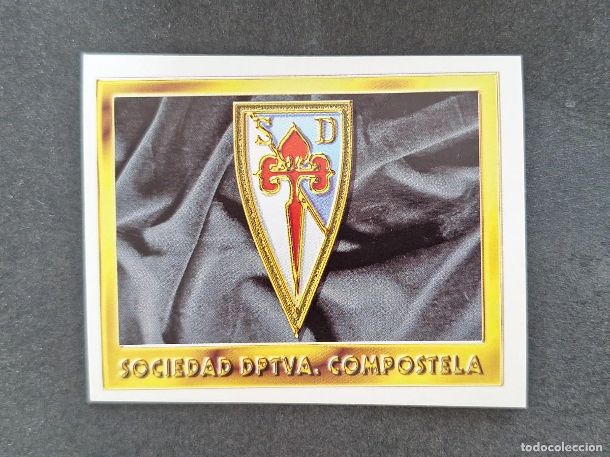 Cromos de f&uacute;tbol: L3 ESCUDO S. D. COMPOSTELA LIGA ESTE 1995 1996 95 96 NUNCA PEGADO SIN PEGAR