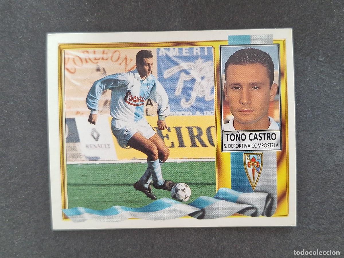 Cromos de f&uacute;tbol: L3 TO&Ntilde;O CASTRO S. D. COMPOSTELA LIGA ESTE 1995 1996 95 96 NUNCA PEGADO SIN PEGAR