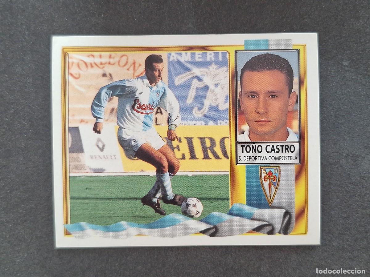 Cromos de f&uacute;tbol: L3 TO&Ntilde;O CASTRO S. D. COMPOSTELA LIGA ESTE 1995 1996 95 96 NUNCA PEGADO SIN PEGAR