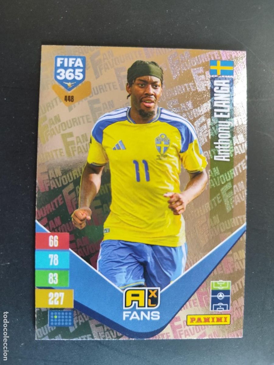 Fu&szlig;ball-Sticker: ADRENALYN XL FIFA 365 2027 CARD FANS ELANGA SUECIA # 448 PANINI