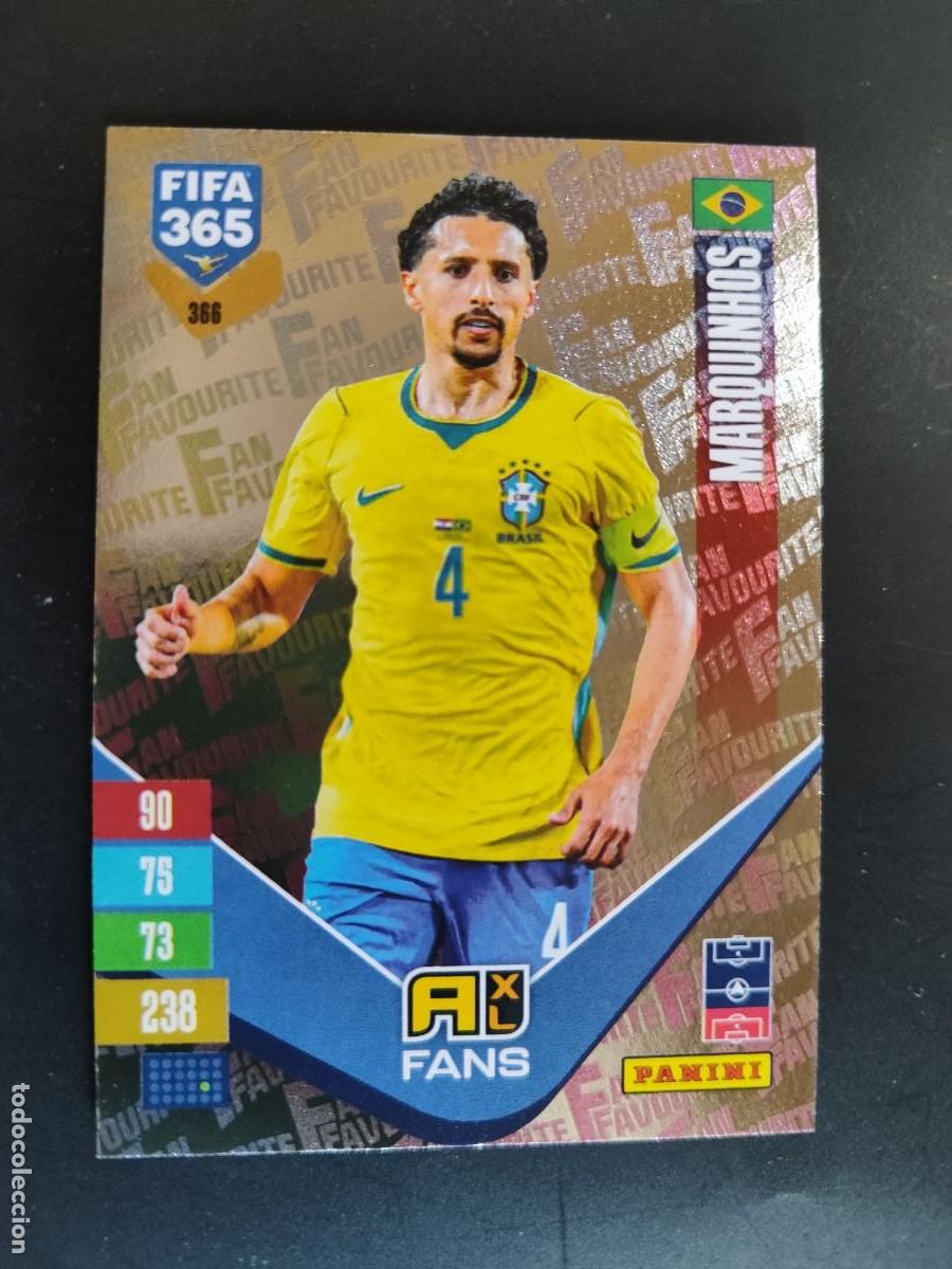 Fu&szlig;ball-Sticker: ADRENALYN XL FIFA 365 2027 CARD FANS MARQUINHOS BRASIL # 366 PANINI
