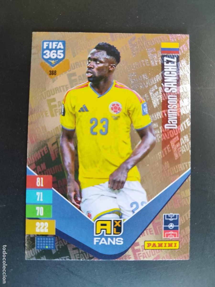 Fu&szlig;ball-Sticker: ADRENALYN XL FIFA 365 2027 CARD FANS DAVINSON SANCHEZ COLOMBIA # 368 PANINI
