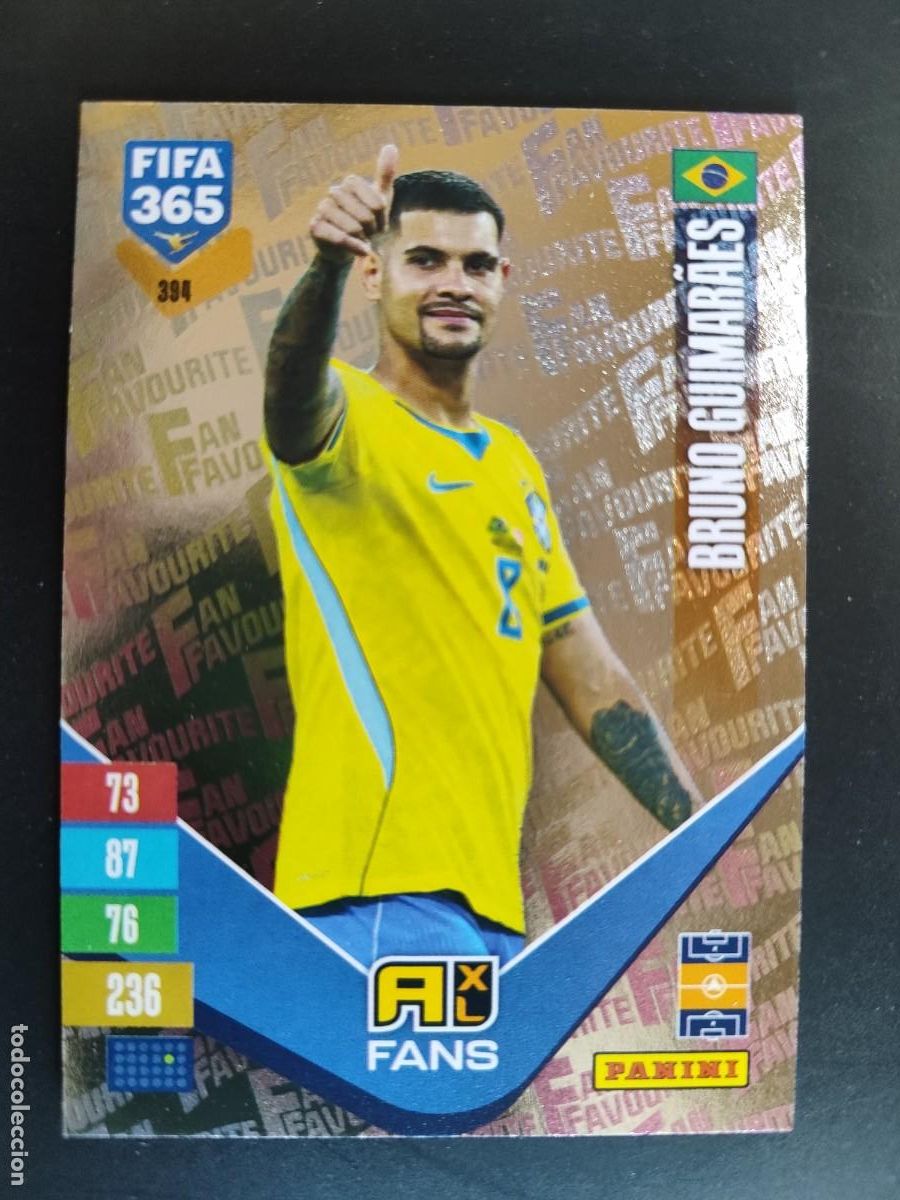 Cromos de f&uacute;tbol: ADRENALYN XL FIFA 365 2027 CARD FANS BRUNO GUIMARAES BRASIL # 394 PANINI