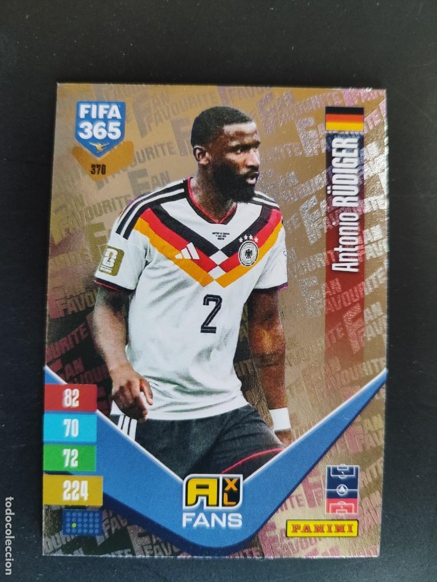 Cromos de f&uacute;tbol: ADRENALYN XL FIFA 365 2027 CARD FANS RUDIGER ALEMANIA # 370 PANINI