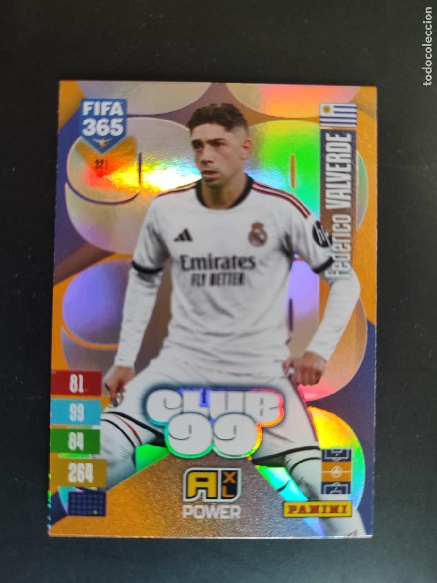 Cromos de f&uacute;tbol: ADRENALYN XL FIFA 365 2027 CARD CLUB99 VALVERDE REAL MADRID # 321 PANINI