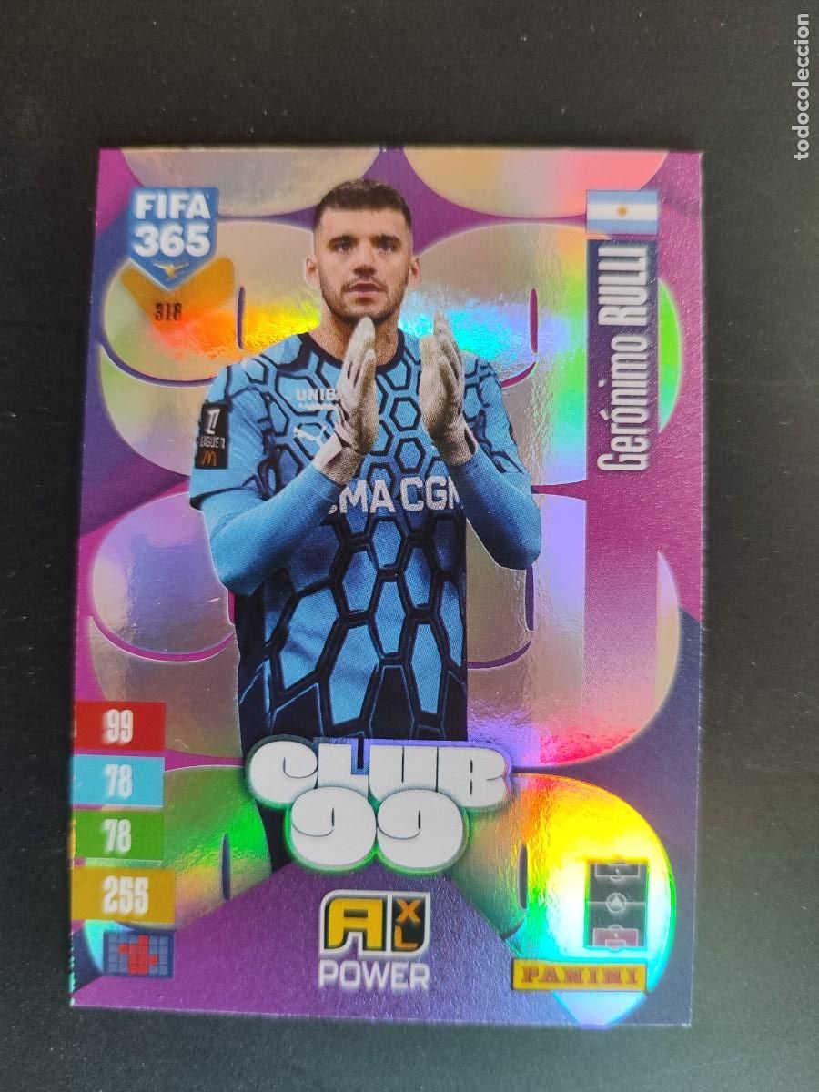 Cromos de f&uacute;tbol: ADRENALYN XL FIFA 365 2027 CARD CLUB99 RULLI MARSELLA # 318 PANINI