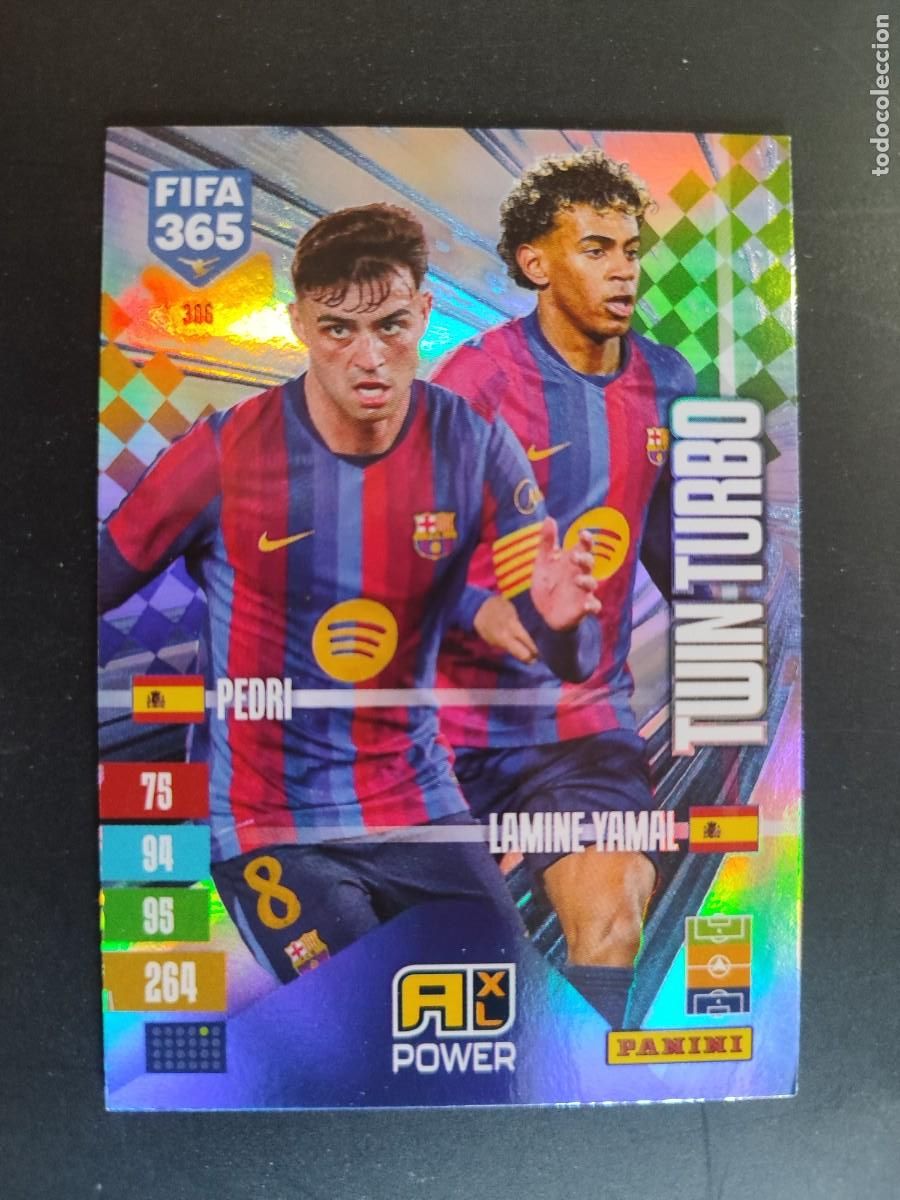 Cromos de Futebol: ADRENALYN XL FIFA 365 2027 CARD TWIN TURBO PEDRI/LAMINE YAMAL FC BARCELONA # 306 PANINI