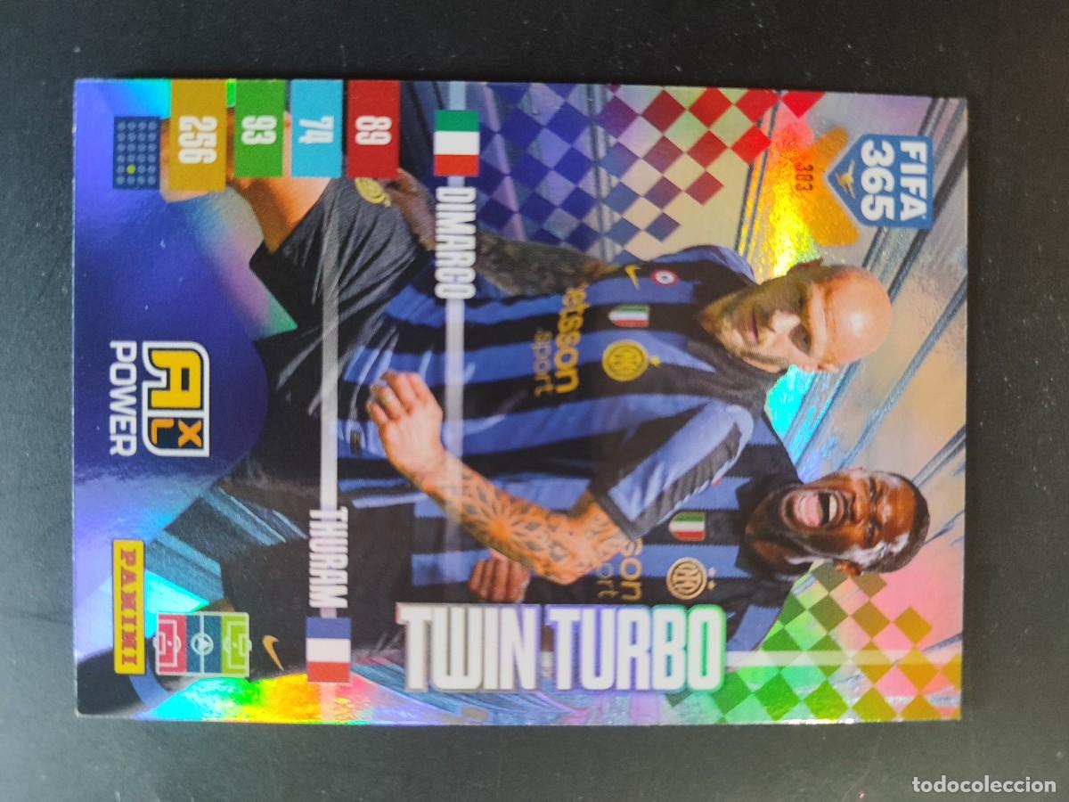 Cromos de f&uacute;tbol: ADRENALYN XL FIFA 365 2027 CARD TWIN TURBO DIMARCO/THURAN INTER # 303 PANINI