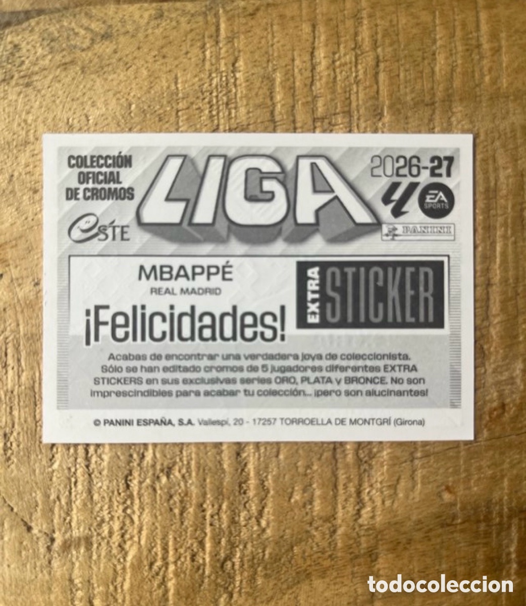 Cromos de f&uacute;tbol: EXTRA STICKER BRONCE MBAPPE ESTE 2026 2027 PANINI NUEVO - Foto 2