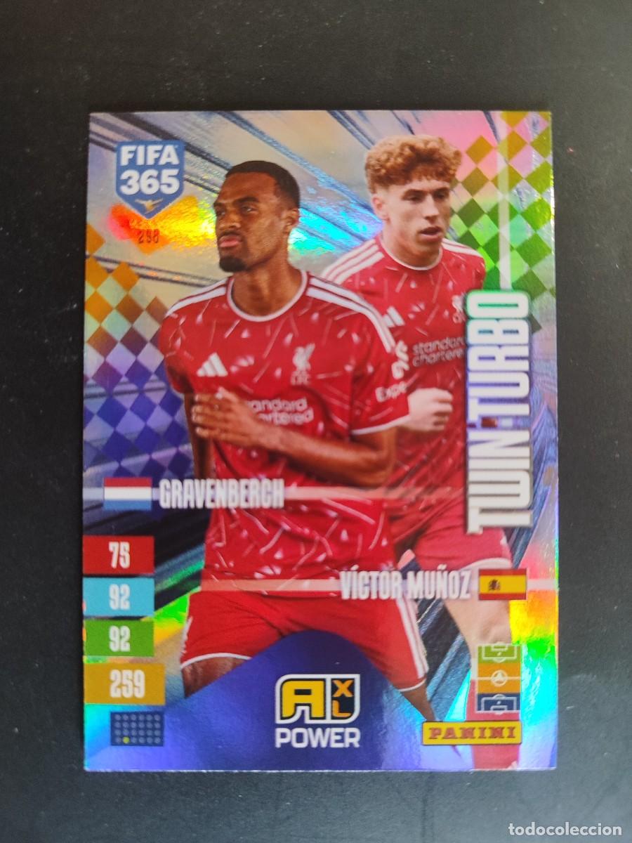 Cromos de f&uacute;tbol: ADRENALYN XL FIFA 365 2027 CARD TWIN TURBO GRAVENBERCH/VICTOR MU&Ntilde;OZ LIVERPOOL # 298 PANINI