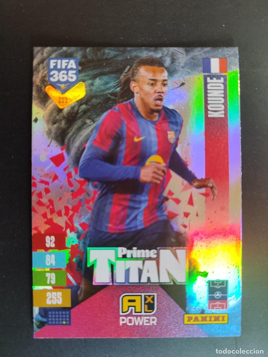 Cromos de f&uacute;tbol: ADRENALYN XL FIFA 365 2027 CARD TITAN KOUNDE FC BARCELONA # 253 PANINI