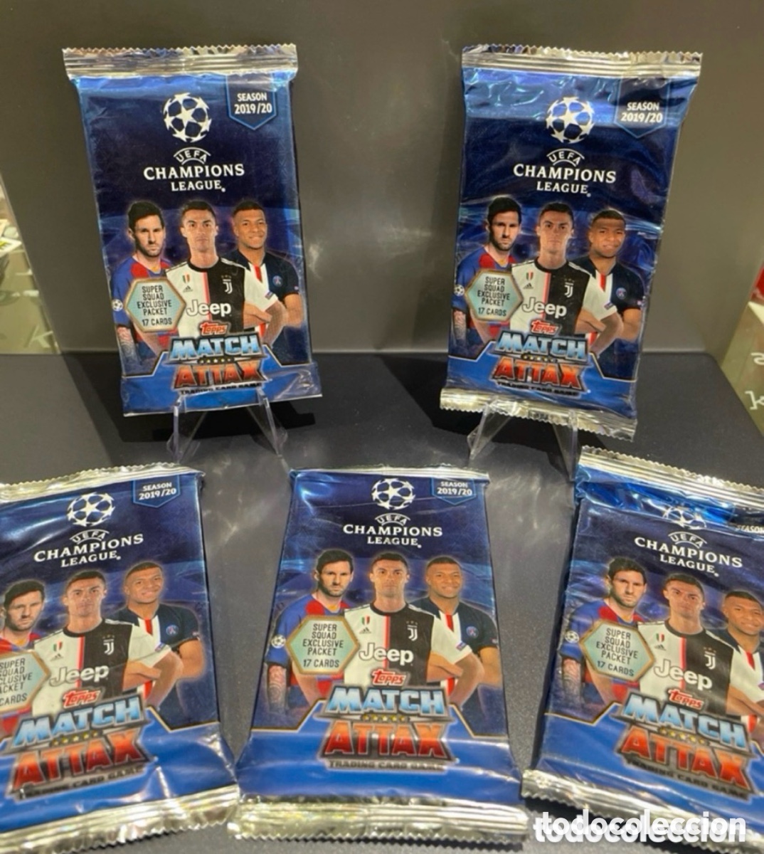 Cartes &agrave; collectionner de Football: Lote 5 Sobres 17 cards exclusivo Super Squad Match Attax 2019-20 Topps