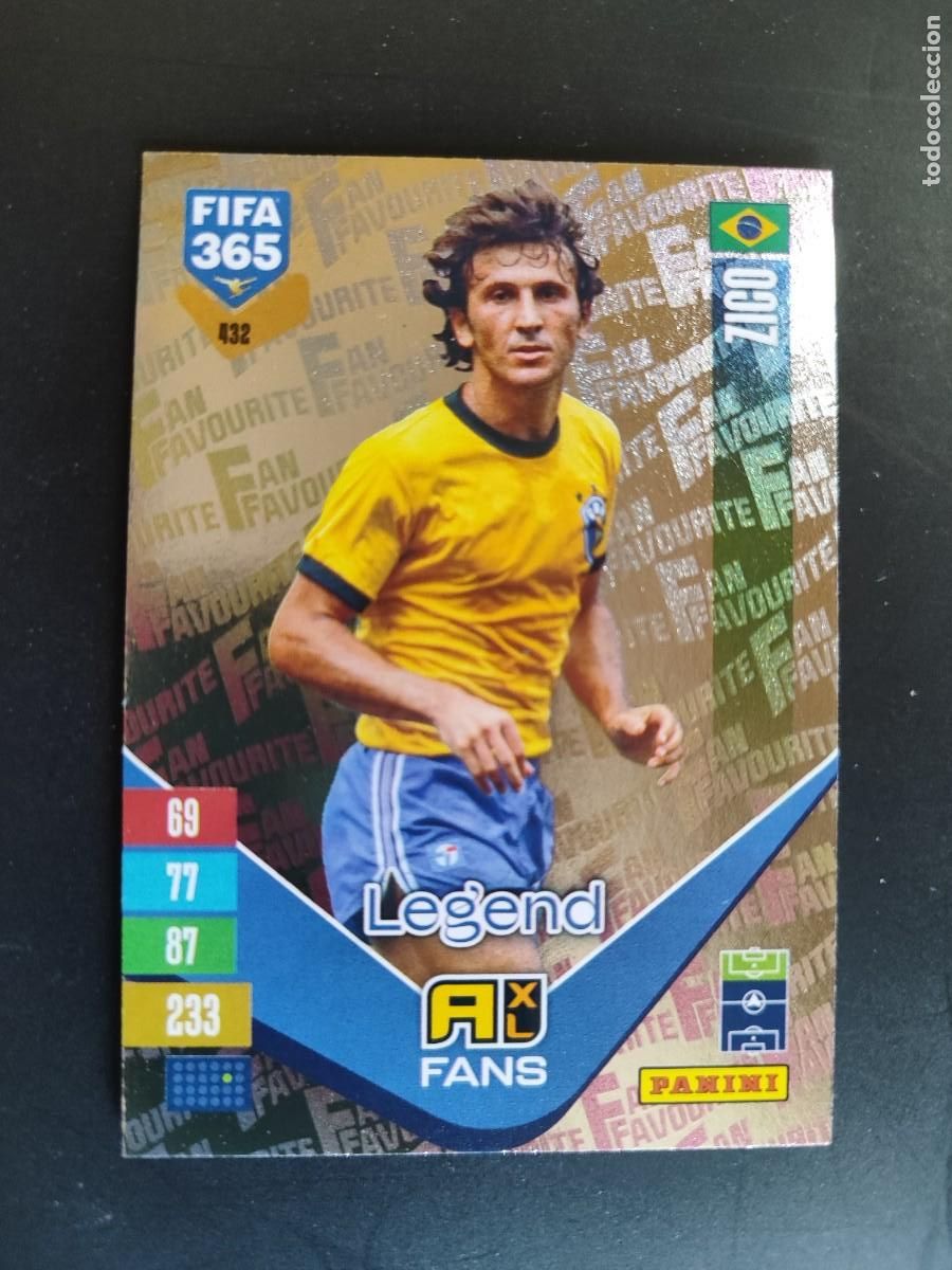 Cromos de f&uacute;tbol: ADRENALYN XL FIFA 365 2027 CARD FANS LEGEND ZICO BRASIL # 432 PANINI