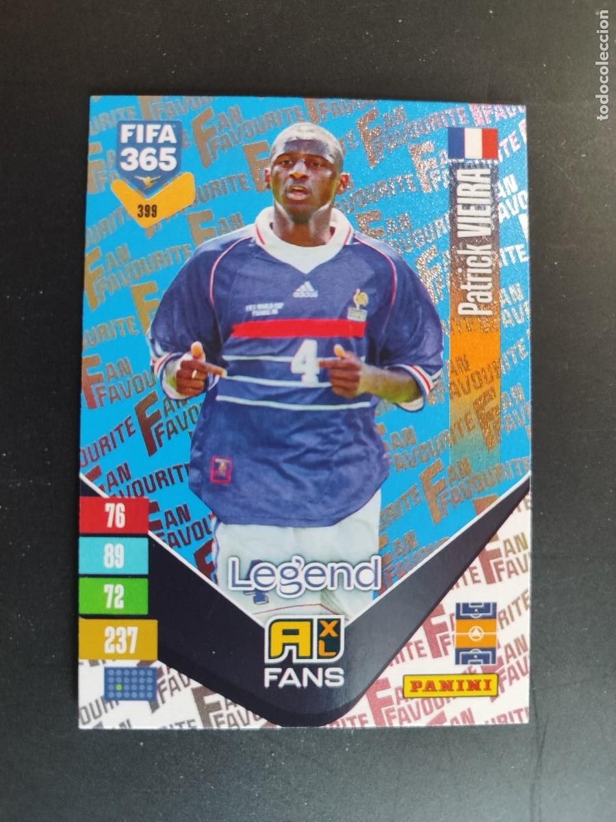 Cromos de f&uacute;tbol: ADRENALYN XL FIFA 365 2027 CARD PARALELA BLUE FANS LEGEND VIEIRA FRANCIA # 399 PANINI