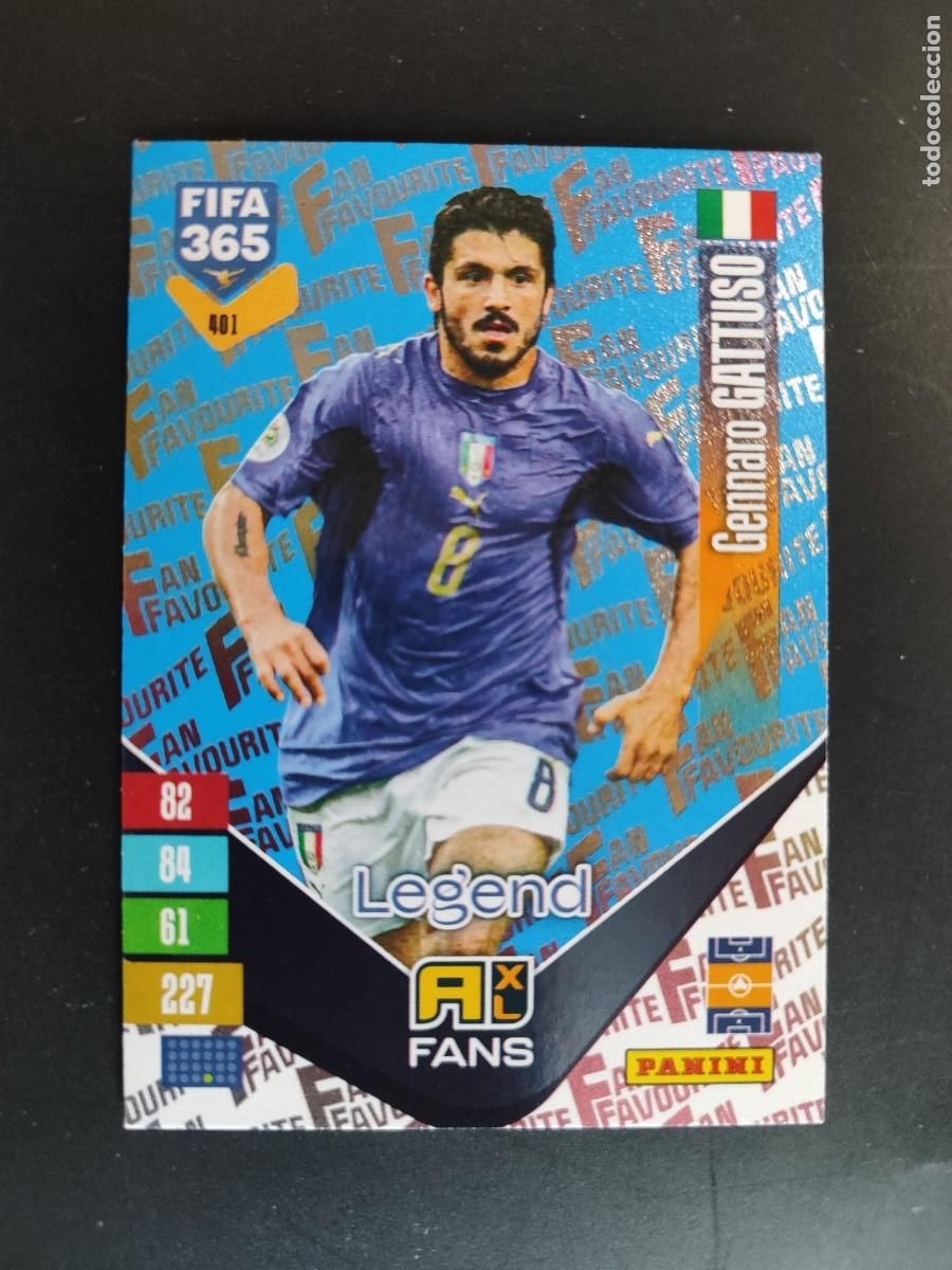 Cromos de f&uacute;tbol: ADRENALYN XL FIFA 365 2027 CARD PARALELA BLUE FANS LEGEND GATTUSO ITALIA # 401 PANINI