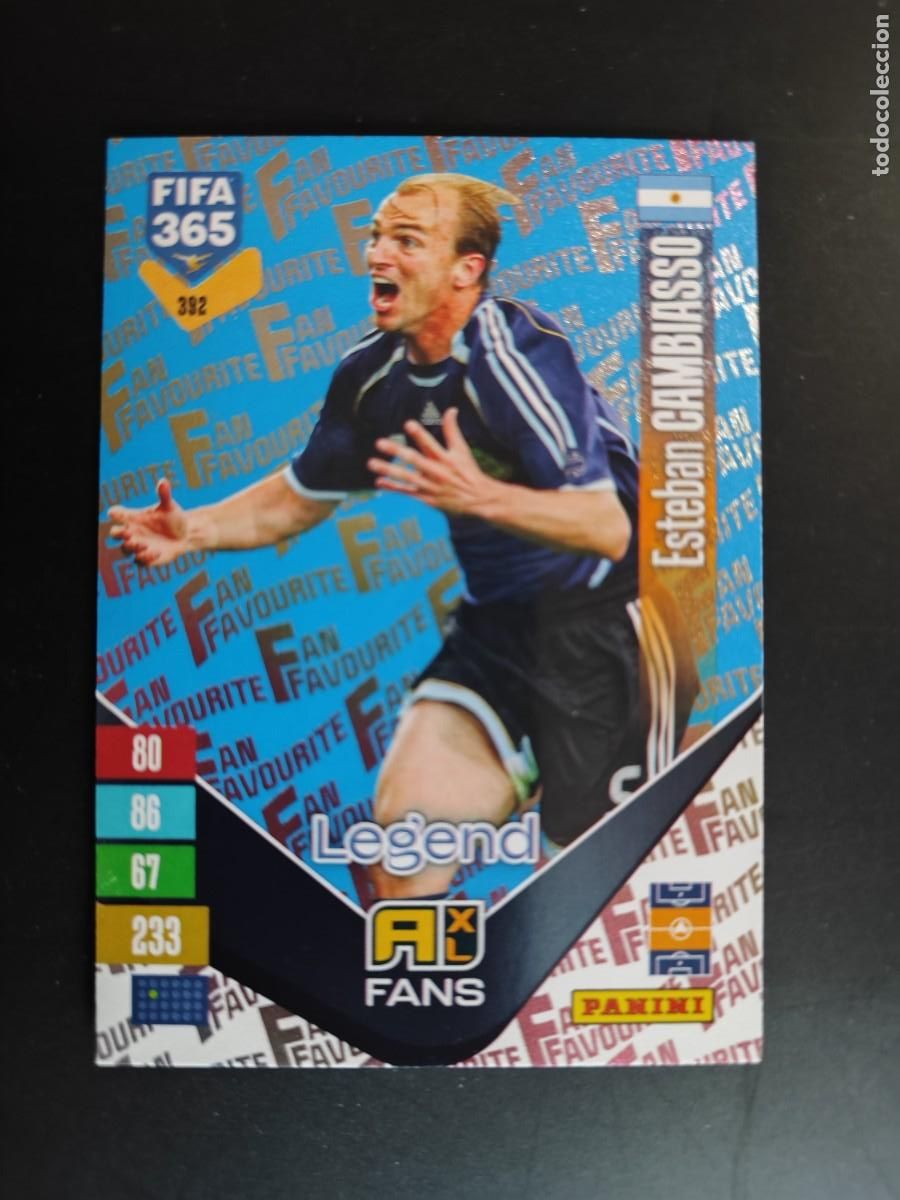 Cromos de f&uacute;tbol: ADRENALYN XL FIFA 365 2027 CARD PARALELA BLUE FANS LEGEND CAMBIASSO ARGENTINA # 392 PANINI