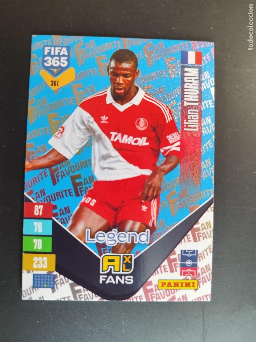 Cromos de f&uacute;tbol: ADRENALYN XL FIFA 365 2027 CARD PARALELA BLUE FANS LEGEND THURAM MONACO # 361 PANINI