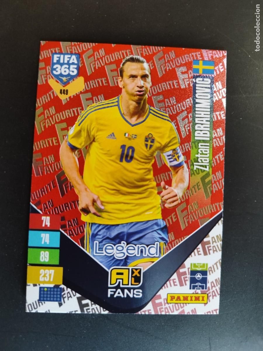 Cromos de f&uacute;tbol: ADRENALYN XL FIFA 365 2027 CARD PARALELA RED FANS LEGEND IBRAHIMOVIC SUECIA # 449 PANINI