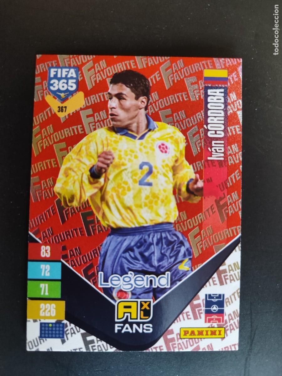 Cromos de f&uacute;tbol: ADRENALYN XL FIFA 365 2027 CARD PARALELA RED FANS LEGEND CORDOBA COLOMBIA # 367 PANINI
