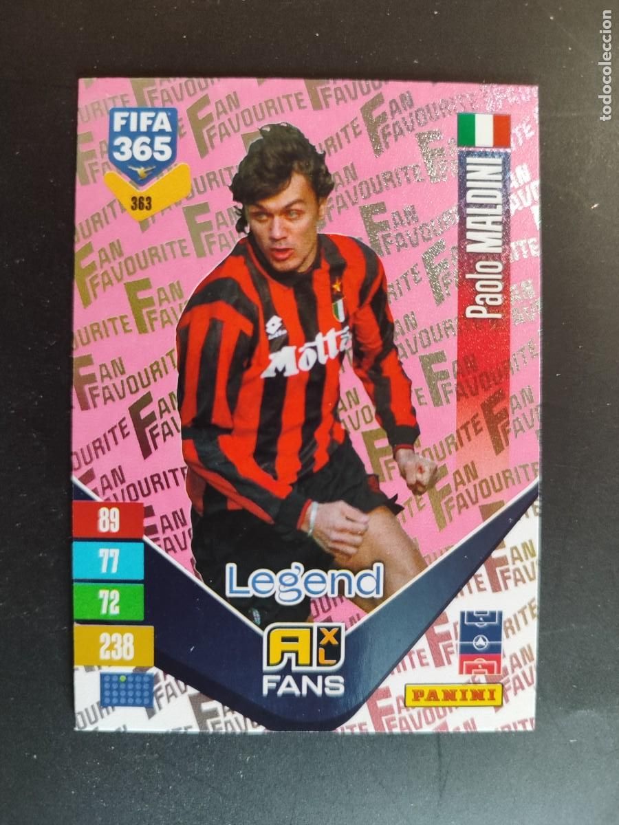 Cromos de f&uacute;tbol: ADRENALYN XL FIFA 365 2027 CARD PARALELA PINK FANS LEGEND MALDINI AC MILAN # 363 PANINI