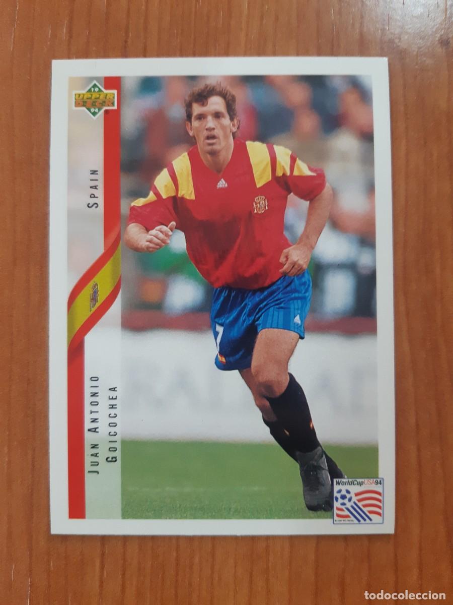 Cromos de f&uacute;tbol: N&deg;186 JUAN ANTONIO GOICOECHEA ERROR TRASERA CAMARASA SPAIN ESPA&Ntilde;A WORLD CUP USA 94 UPPER DECK 1994