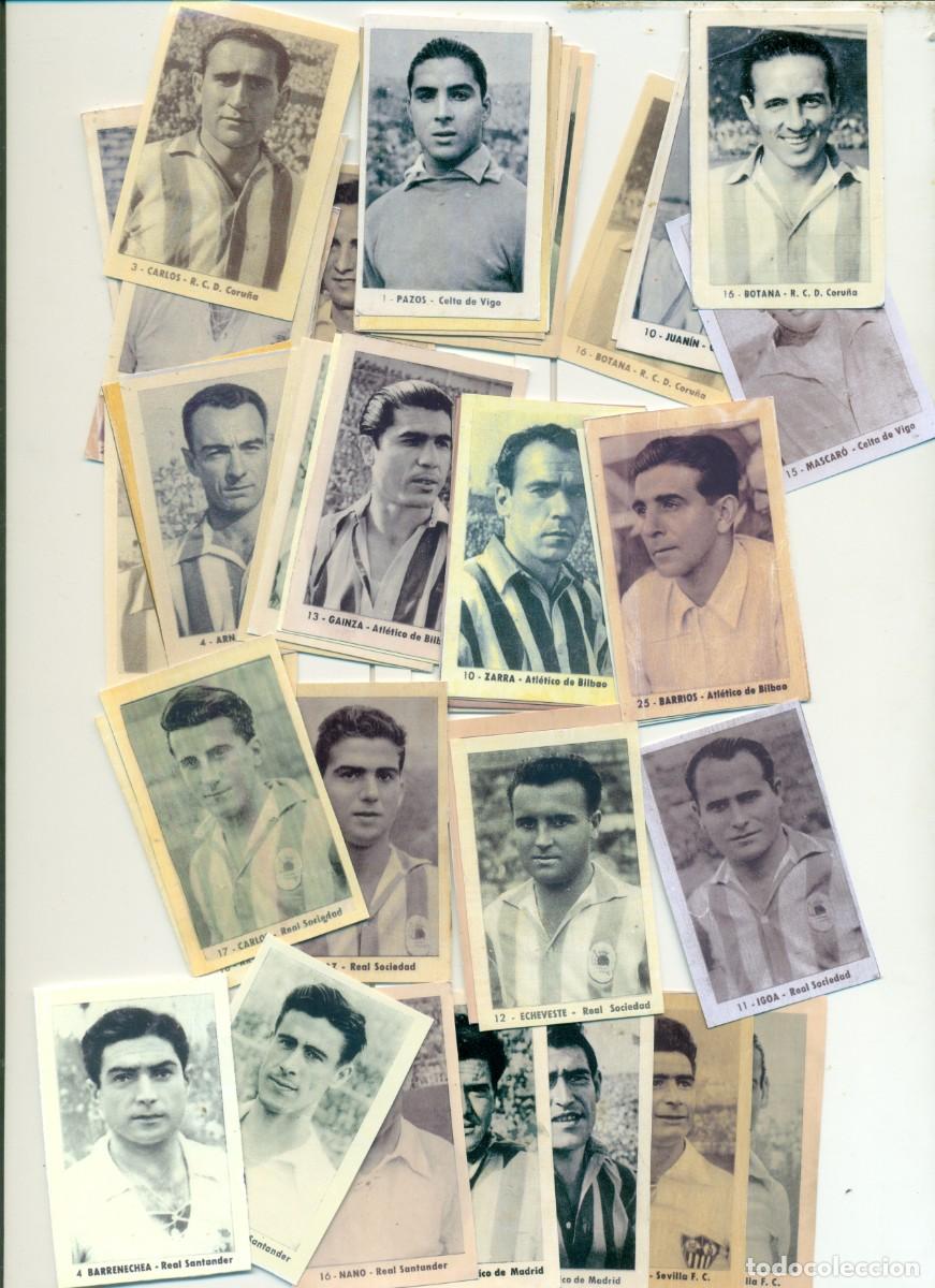 Cromos de f&uacute;tbol: LOTE 47 CROMOS DE DISTINTOS EQUIPOS DEL CAMPEONATO DE FUTBOL 1952 DE RUIZ ROMERO. FACSIMILES