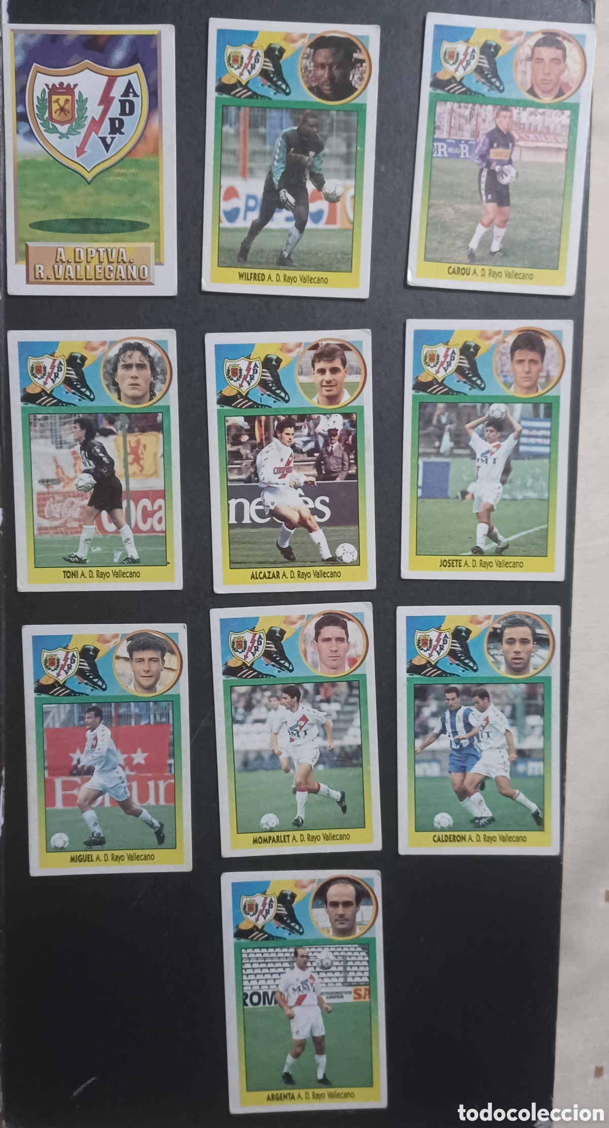 Cromos de f&uacute;tbol: LOTE 10 CROMOS DE CARTON RAYO VALLECANO EDICIONES ESTE 93 94