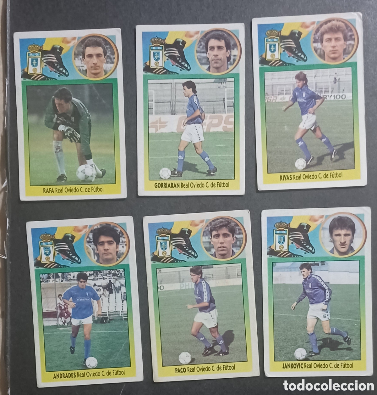 Cromos de f&uacute;tbol: LOTE 6 CROMOS DE CARTON REAL OVIEDO EDICIONES ESTE 93 94