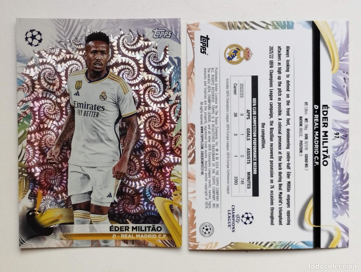 Football Stickers: CROMO CARD TOPPS CARNAVAL CHAMPIONS LEAGUE 2023 2024 23 24 EDER MILITAO 97 REAL MADRID