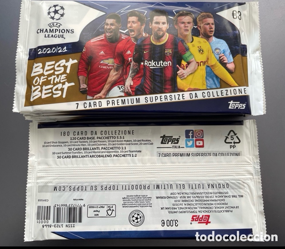 Football Stickers: Lote 10 sobres Topps Best of the Best UCL 2020-21 2020 2021