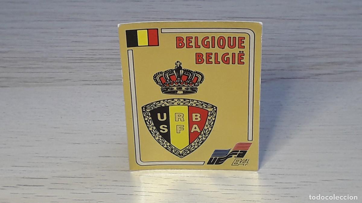 Cromos de f&uacute;tbol: Cromo B&eacute;lgica Escudo # 86, &Aacute;lbum F&uacute;tbol Euro 84 Eurocopa France, Panini, original 1984. Sin pegar.