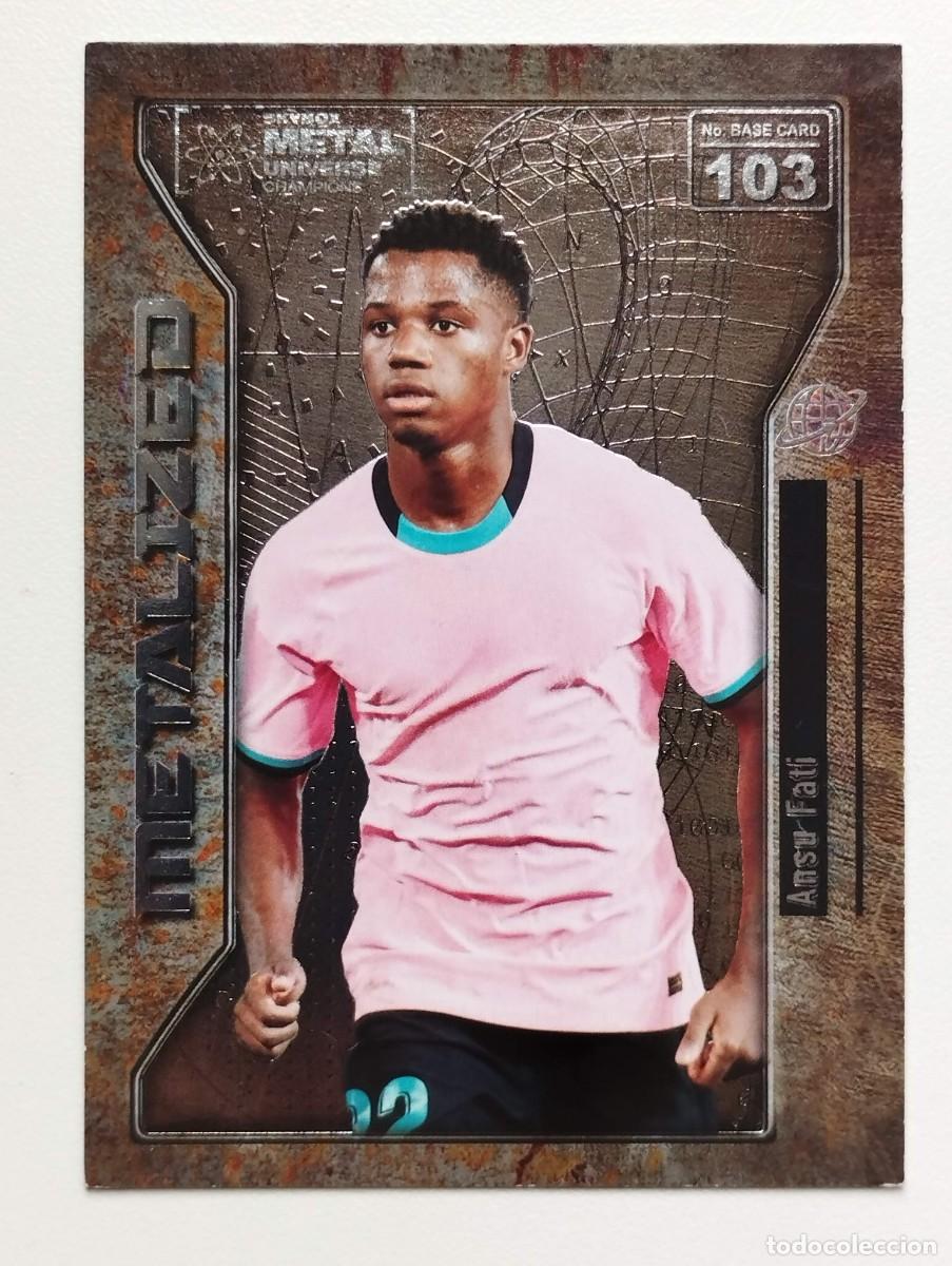 Cromos de f&uacute;tbol: CROMO CARD SKY BOX METAL UNIVERSE CHAMPIONS METALIZED 2021 ANSU FATI 103 BARCELONA