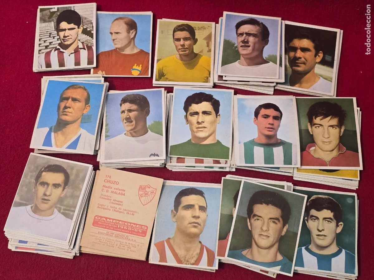 Figurine di Calcio: LOTE 160 CROMOS SIN PEGAR. CAMPEONES 1968-69. EDITORIAL BRUGUERA.