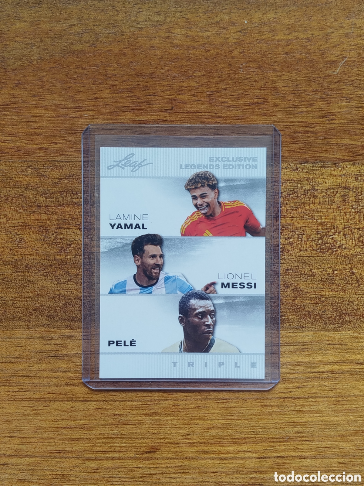 Fu&szlig;ball-Sticker: Carta triple leaf: Lamine, Messi y Pel&eacute;