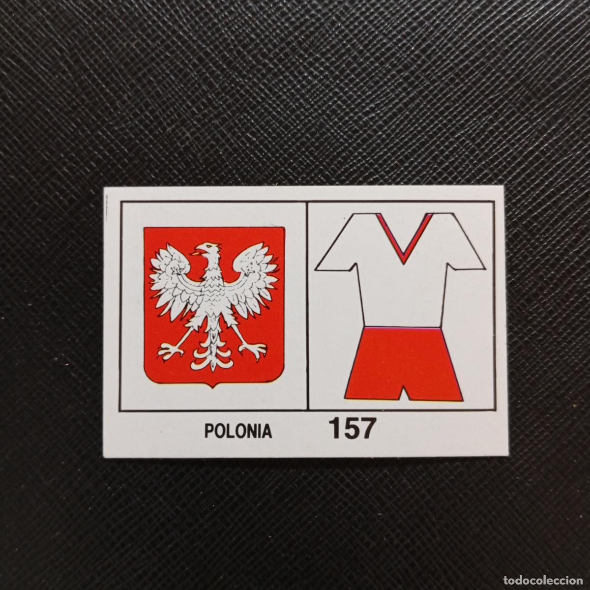 Football Stickers: 157 ESCUDO UNIFORME POLONIA BARNA MEXICO MUNDIAL 1986 CROMO FUTBOL 86 - SIN PEGAR - A106 PG208