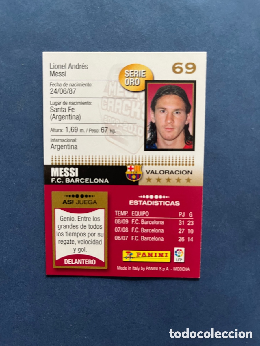 Cromos de f&uacute;tbol: Messi Megacracks Panini 2009-10 . - Foto 2