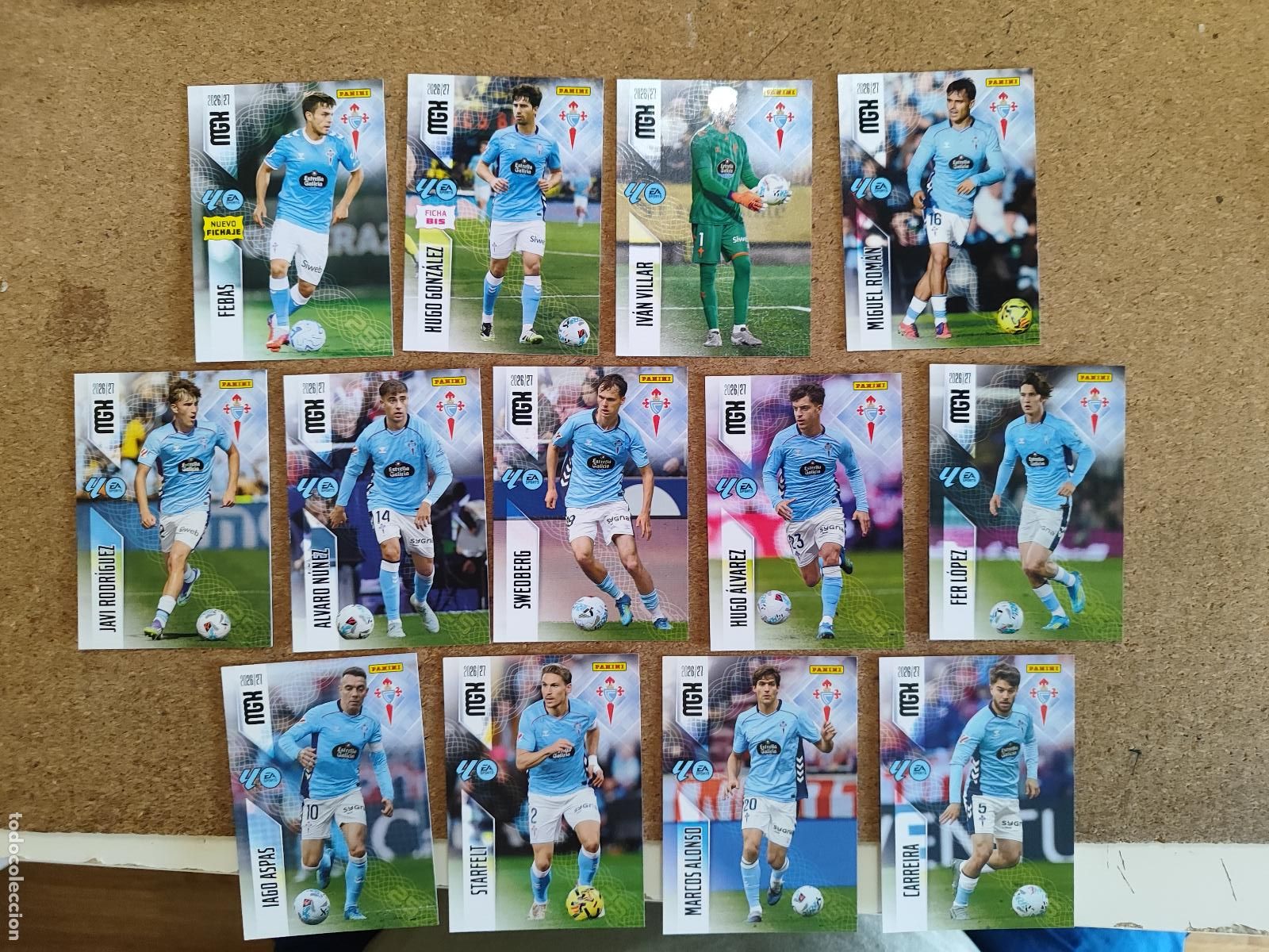 Cromos de f&uacute;tbol: MEGACRACKS 26/27 LOTE DE 13 CARTAS DEL CELTA CON NUEVO FICHAJE Y FICHA BIS # PANINI
