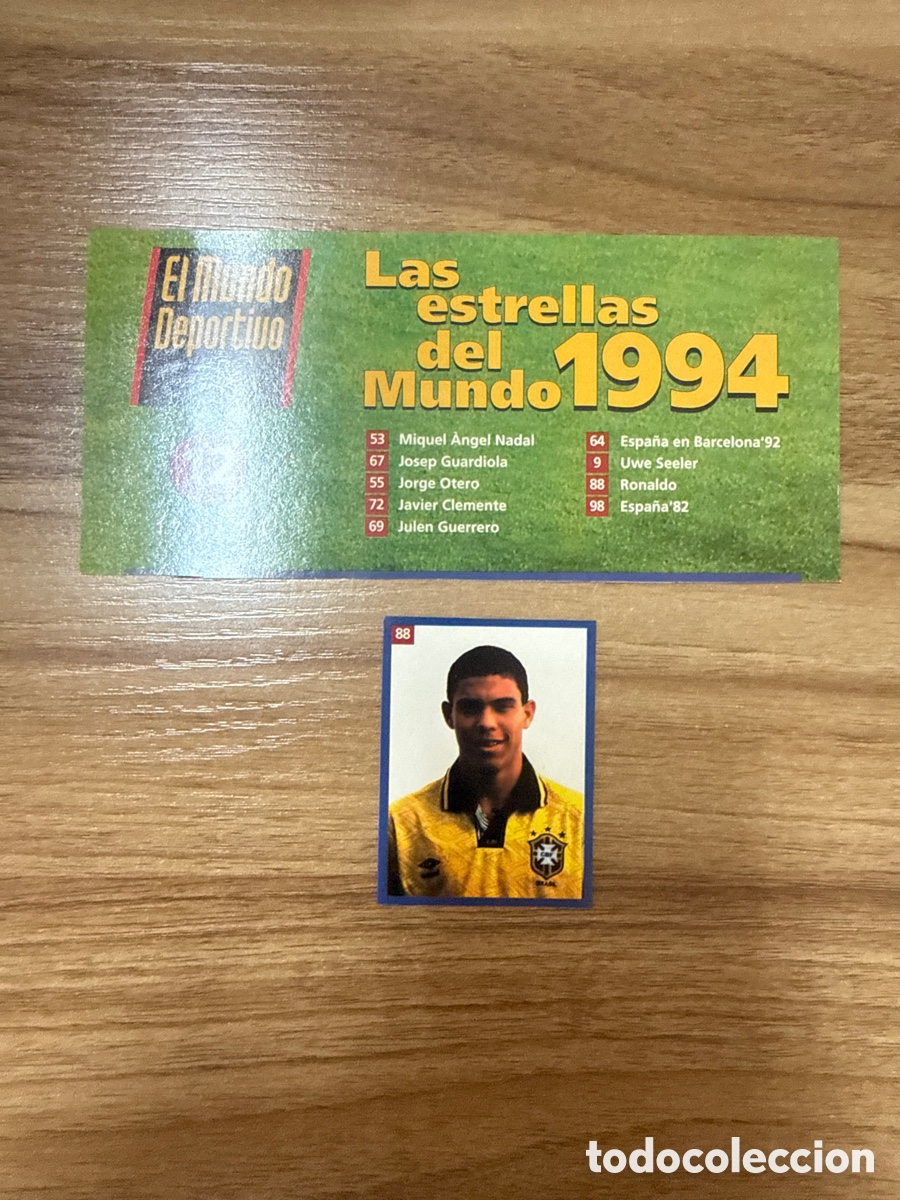Football Stickers: 1944 RONALDO ROOKIE N&ordm; 88 + CHECK LIST LES ESTRELLES DEL MON MINT CONDICION