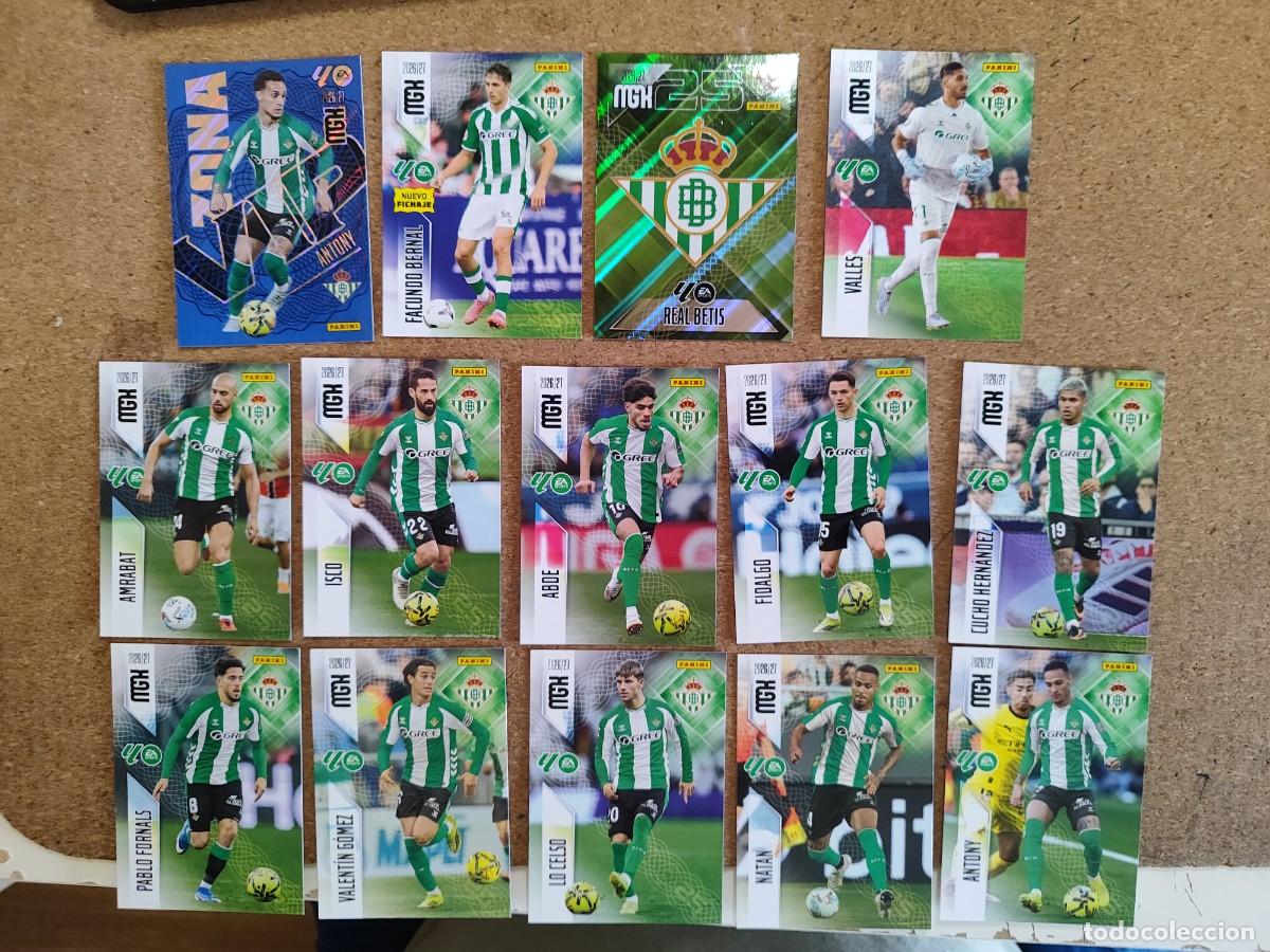 Fu&szlig;ball-Sticker: MEGACRACKS 26/27 LOTE DE 14 CARTAS DEL REAL BETIS CON ANTHONY Y FICHAJE # PANINI