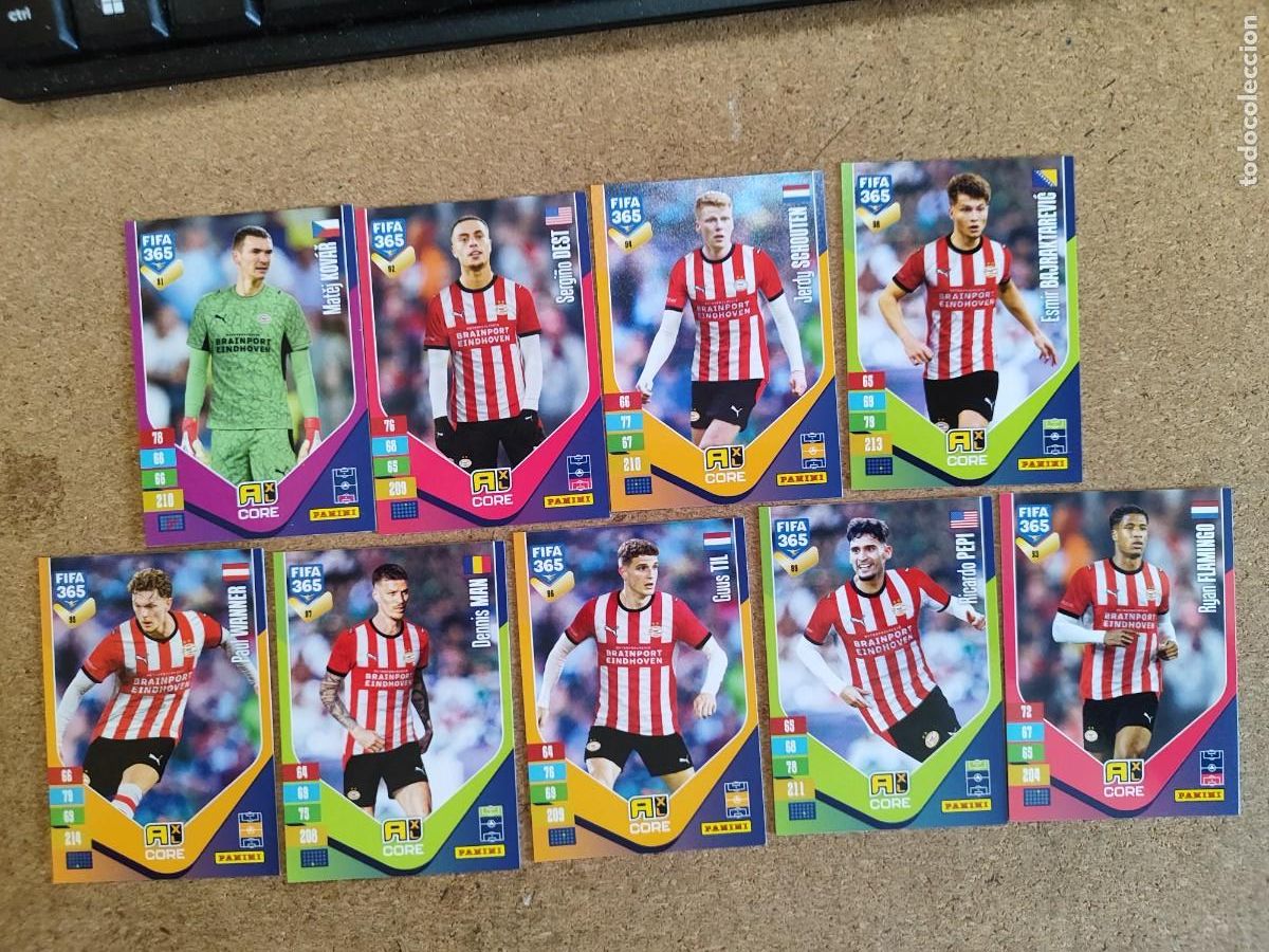 Cromos de f&uacute;tbol: ADRENALYN XL FIFA 365 2027 LOTE 9 CARTAS DEL PSV EINDHOVEN # PANINI