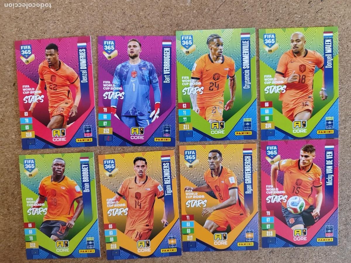 Cromos de f&uacute;tbol: ADRENALYN XL FIFA 365 2027 LOTE 8 CARTAS DEL HOLANDA # PANINI