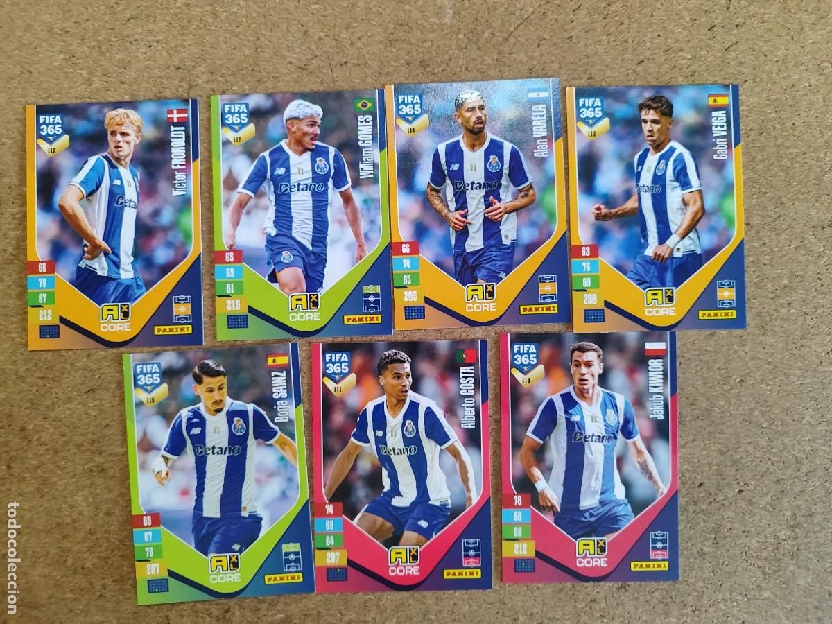 Cromos de f&uacute;tbol: ADRENALYN XL FIFA 365 2027 LOTE 7 CARTAS DEL PORTO # PANINI