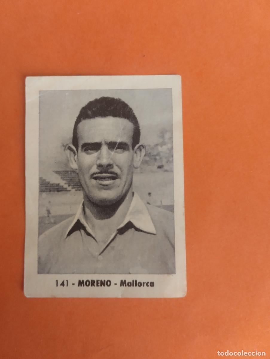 Fu&szlig;ball-Sticker: CROMO FUTBOL. N&ordm;141. MORENO. MALLORCA. EDITORIAL RUIZ ROMERO. 1952-1953. 52-53. sin pegar..